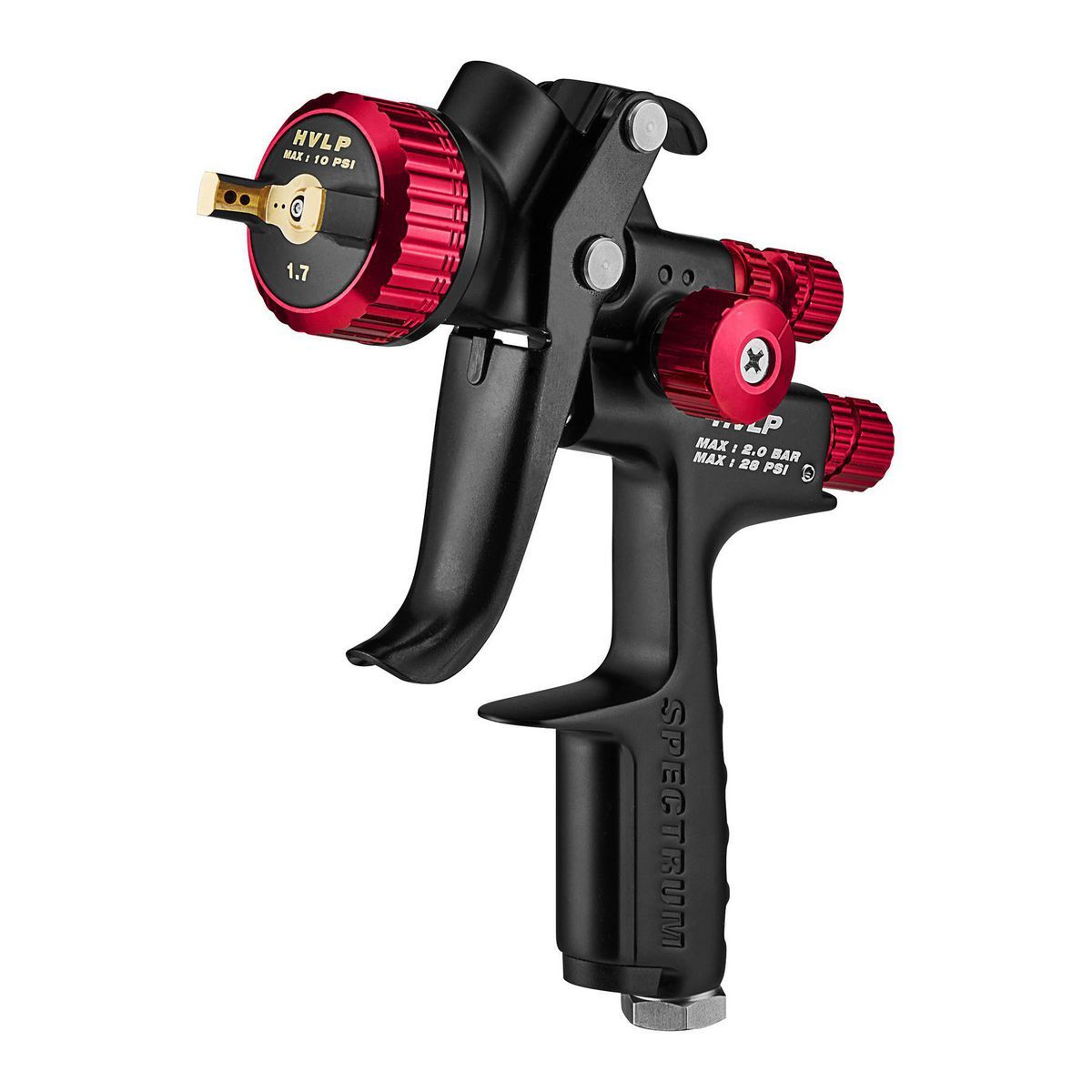 BLACK WIDOW BY SPECTRUM Pistolet pulvérisateur professionnel HVLP à alimentation par gravité avec contrôle du ventilateur latéral 1.7