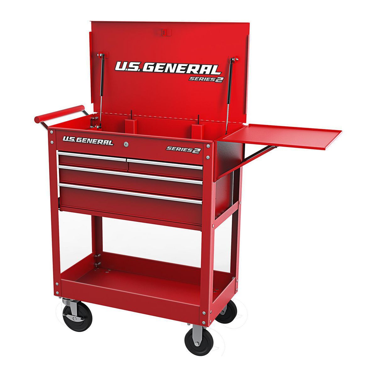Chariot/coffre à 4 tiroirs, 30 po, rouge