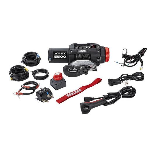 Treuil à tambour court UTV de 5500 lb avec corde synthétique APEX - sosoutils