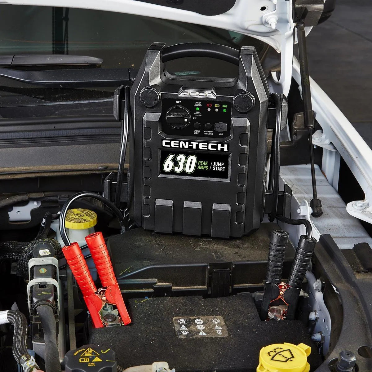 CEN-TECH Portable Car Battery Jump Starter 630 Peak Amps and Power Supply