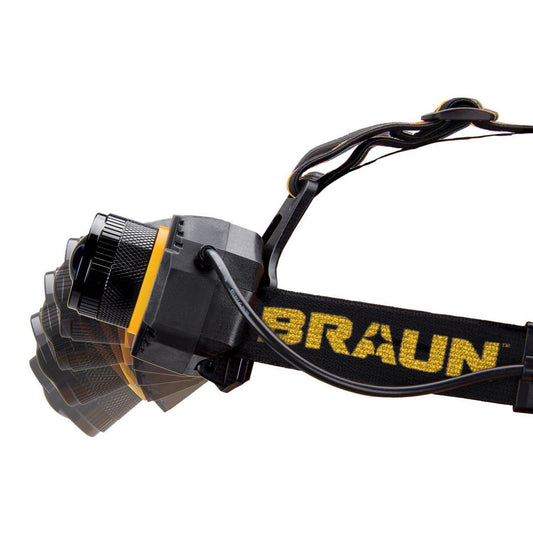 BRAUN 1100 lumen rechargeable hands-free headlamp