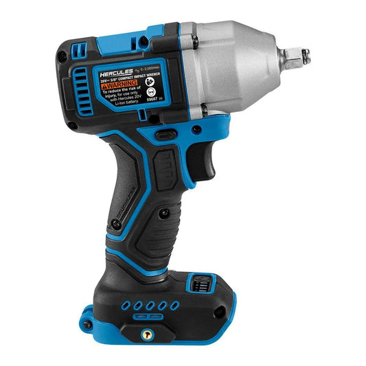 Clé à chocs compacte sans fil 20 V, 3/8 po, 4 modes – Outil seul - HERCULES