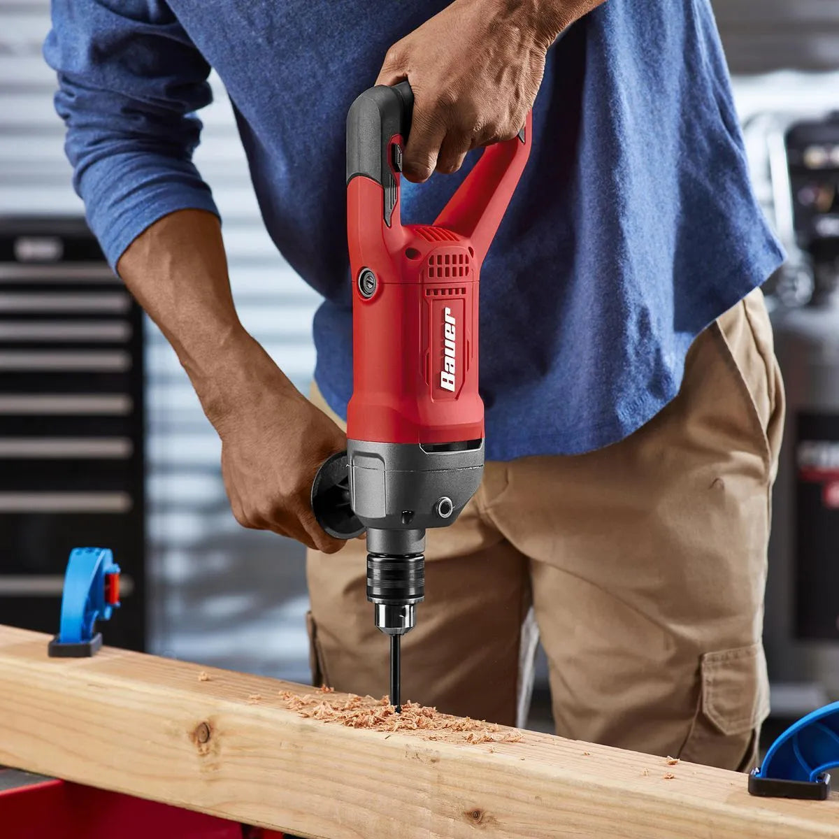 9 Amp Variable Speed D-Handle Drill, 1/2 in - BAUER