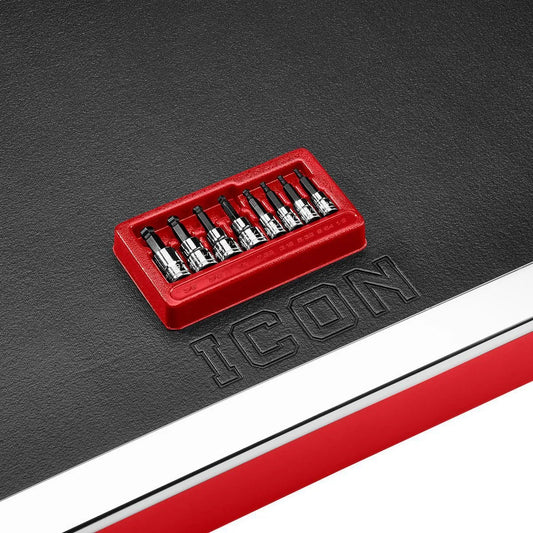 Jeu de 8 douilles hexagonales à billes professionnelles, entraînement SAE 1/4 po et 3/8 po - ICON