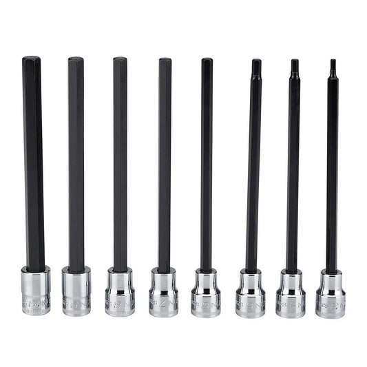 Jeu de douilles hexagonales longues professionnelles métriques à entraînement de 3/8 po, 8 pièces - ICON