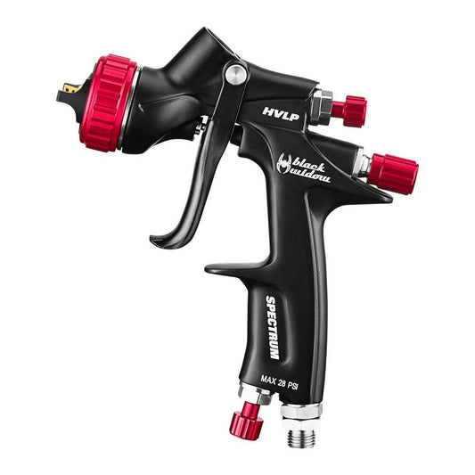 Pistolet pulvérisateur pneumatique professionnel HVLP à alimentation par gravité avec contrôle du ventilateur arrière. - BLACK WIDOW BY SPECTRUM