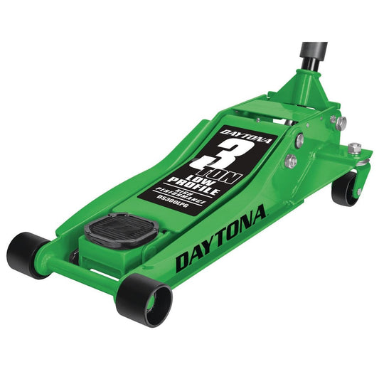 Rapid Pump® 3-tonne floor jack, low profile, green - DAYTONA