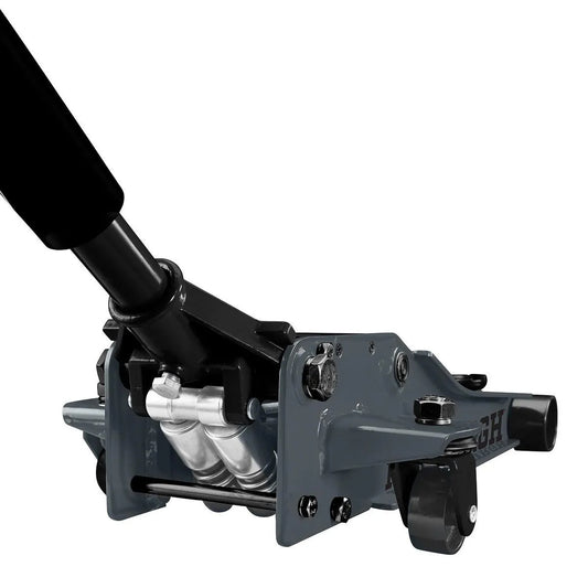 2-ton low-profile jack with quick-release pump, slate grey - PITTSBURGH