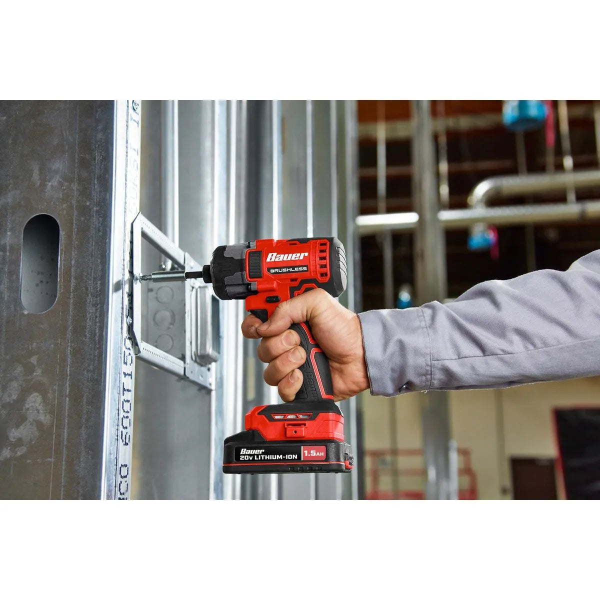 20V Cordless Impact Driver Kit, 3 Speeds, Hexagonal, Brushless, with 1.5Ah Battery and Charger – BAUER