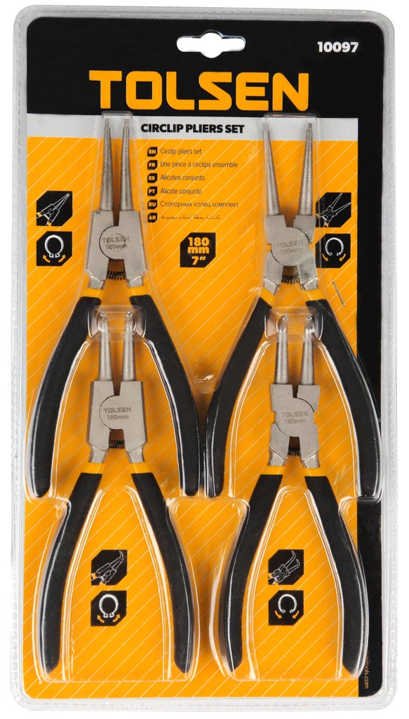 Jeu de 4 pinces de retenue (circlip) TOLSEN - sosoutils