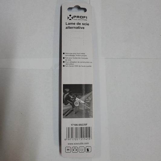 Lame de scie alternative bi-métal 14 TPI, 6 Po -PROFI - sosoutils