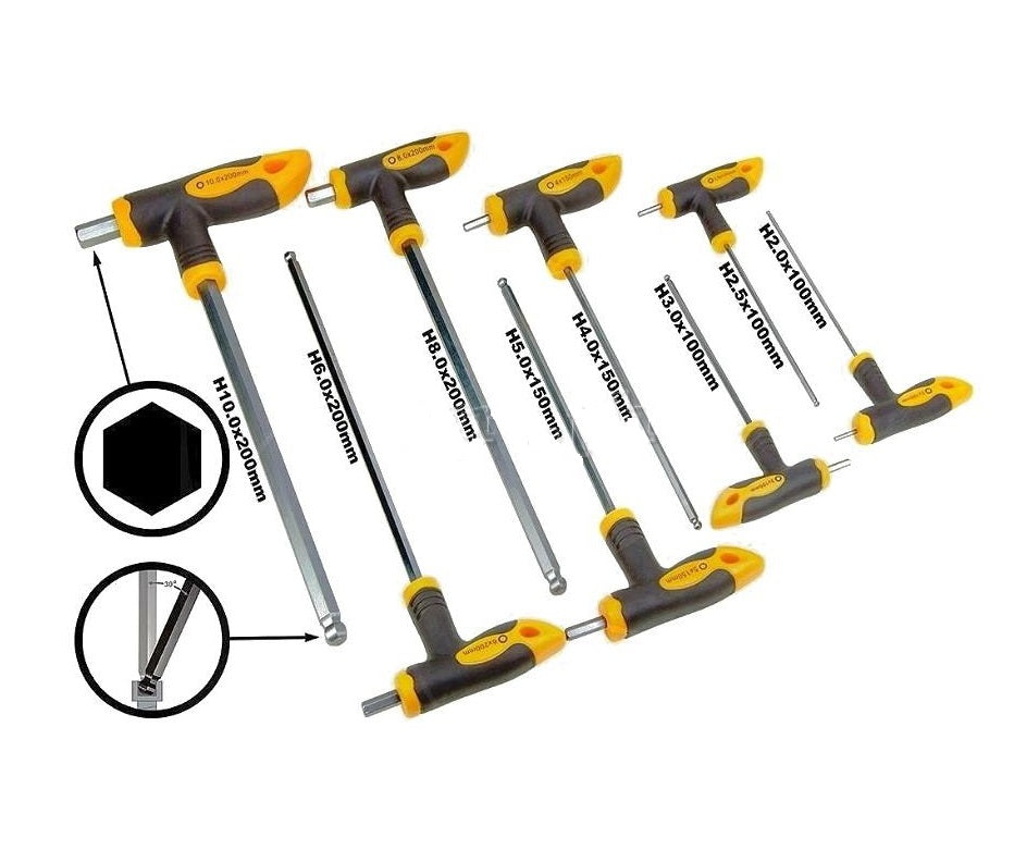 Ensemble de 8 tournevis HEX poigné en "T" - sosoutils