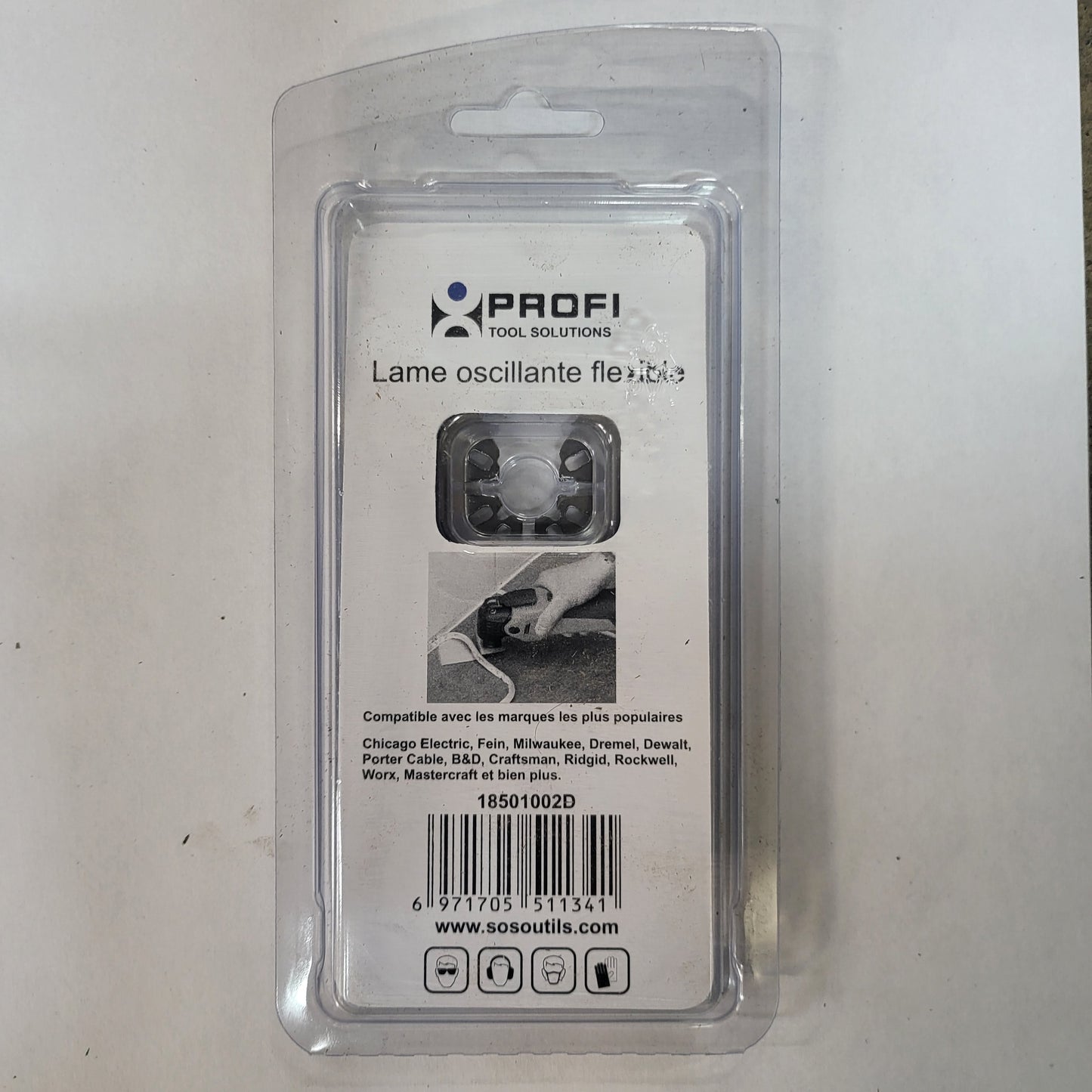 Lame/grattoir plat déphasé en acier inoxydable 2-1/16po -PROFI - sosoutils