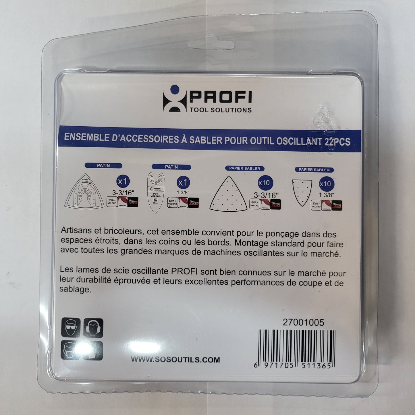 Ensemble à sabler 22 mcx pour outil oscillant -PROFI - sosoutils