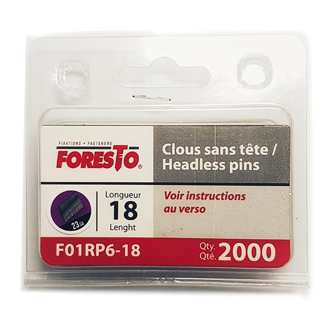 Clous de finition sans tête, 3/4'', calibre 23, bte/2000 FORESTO - sosoutils