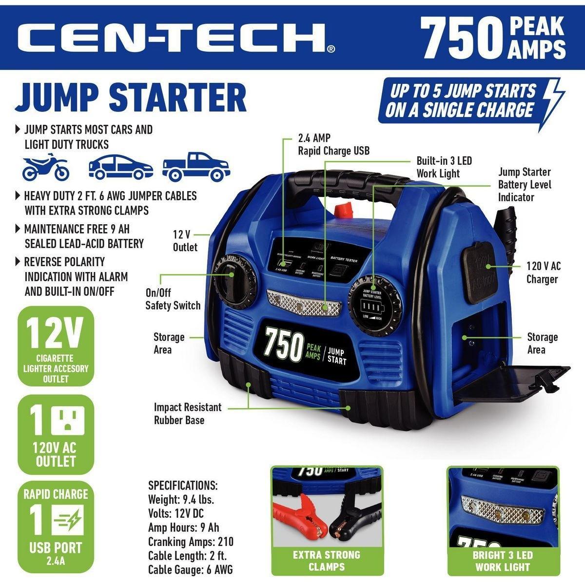 Bloc d'alimentation portables de 750 Ampères - CEN-TECH - sosoutils