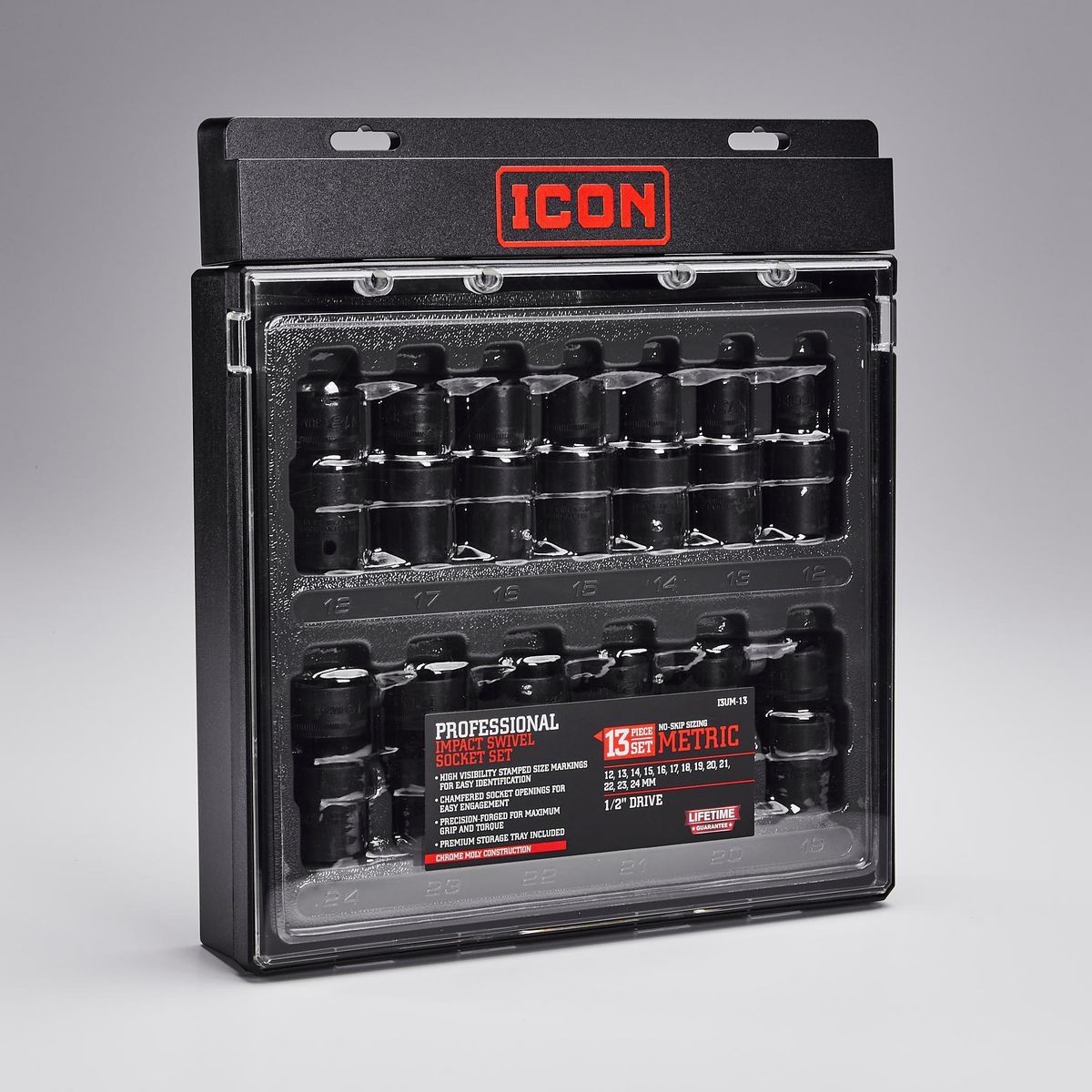 ICON 13Piece 1/2 in. Drive Metric Impact Swivel Socket Set sosoutils