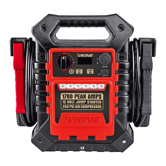 Démarreur portatif de 1700 ampères de crête et bloc d'alimentation avec compresseur d'air de 250 psi VIKING - sosoutils