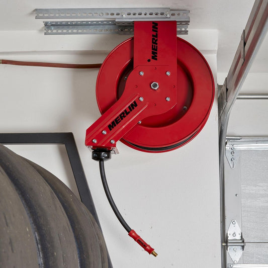 Dévidoir de tuyau d'air rétractable de qualité supérieure de 3/8 po X 50 pi MERLIN - sosoutils