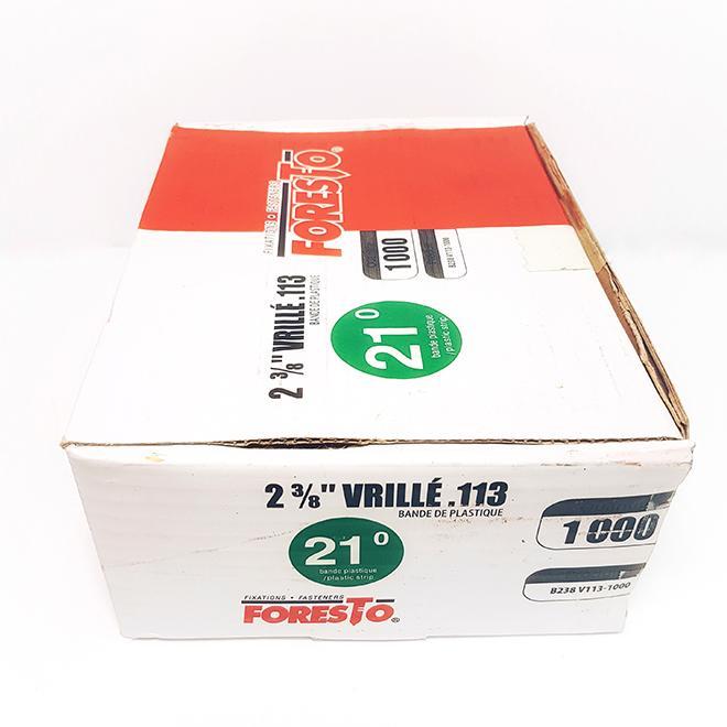 Clous de charpente - Vrillé - 2 3/8'' - 21°, 1000/Boîte FORESTO - sosoutils