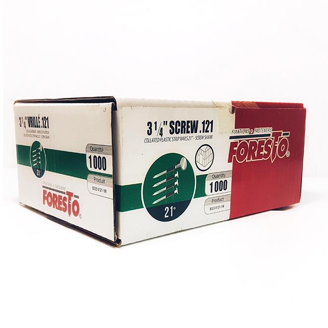 Clous de charpente - Vrillé - 3 1/4'' - 21°, 1000/Boîte FORESTO - sosoutils