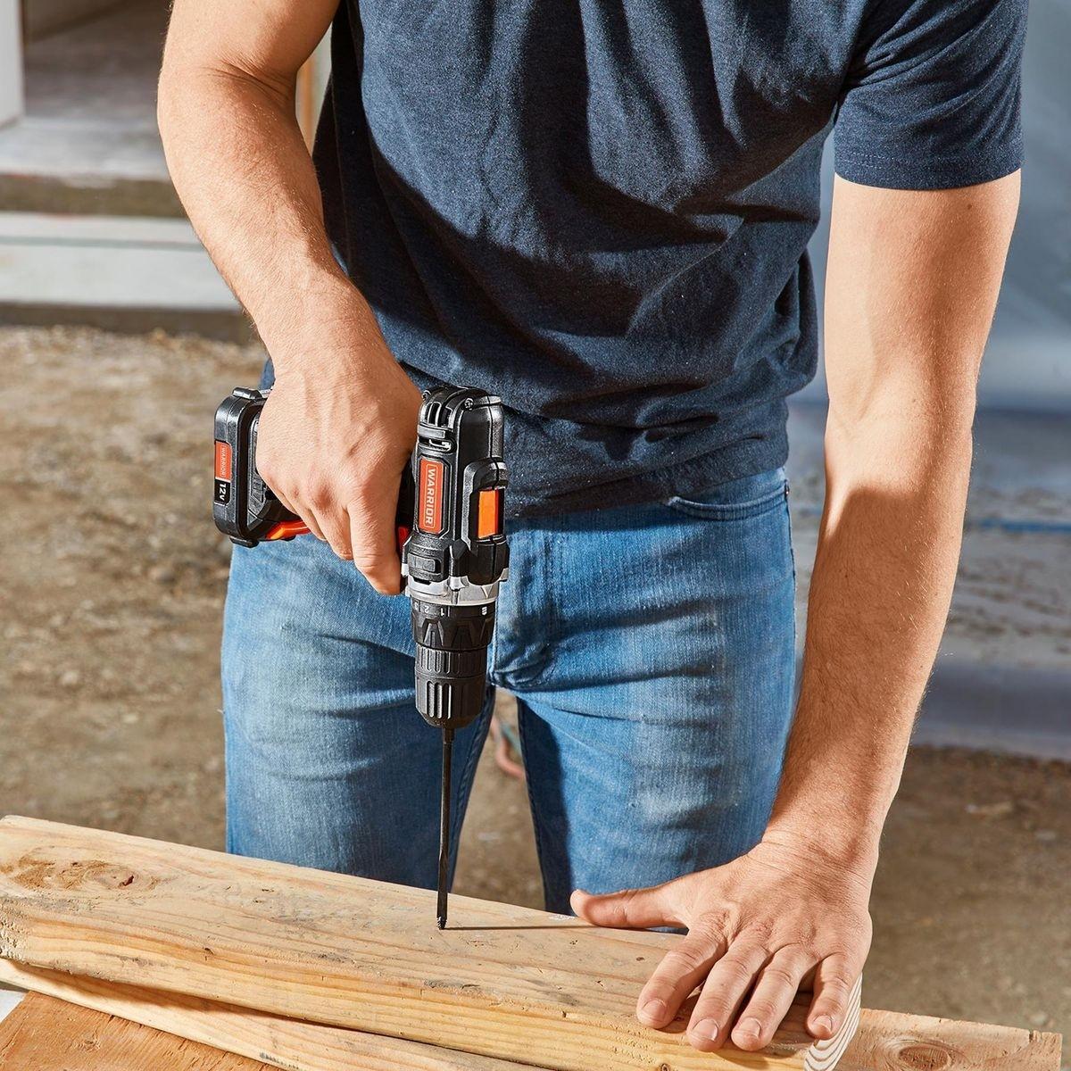 Perceuse-visseuse sans fil 12 V au lithium-ion 3/8 Po WARRIOR - sosoutils