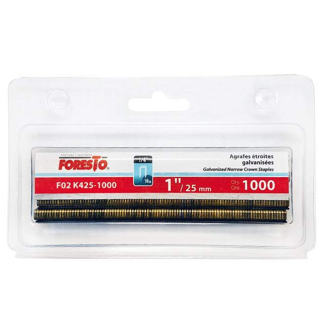 Agrafes de finition, galvanisé, 1'', boîte de 1000 FORESTO - sosoutils