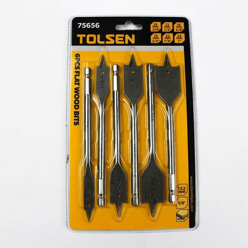 Mèches à bois plate 6 pièces, TOLSEN - sosoutils