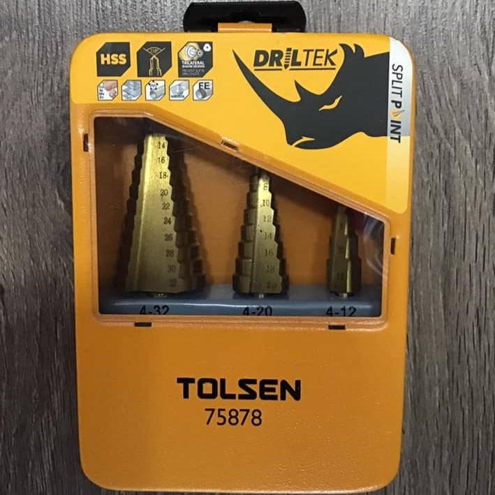 Ensemble de 3 mèches étagées revêtues de titane - TOLSEN - sosoutils