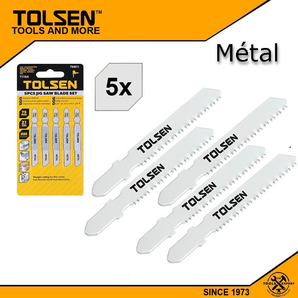 Ensemble de 5 lames de scie sauteuse (Métal) - sosoutils