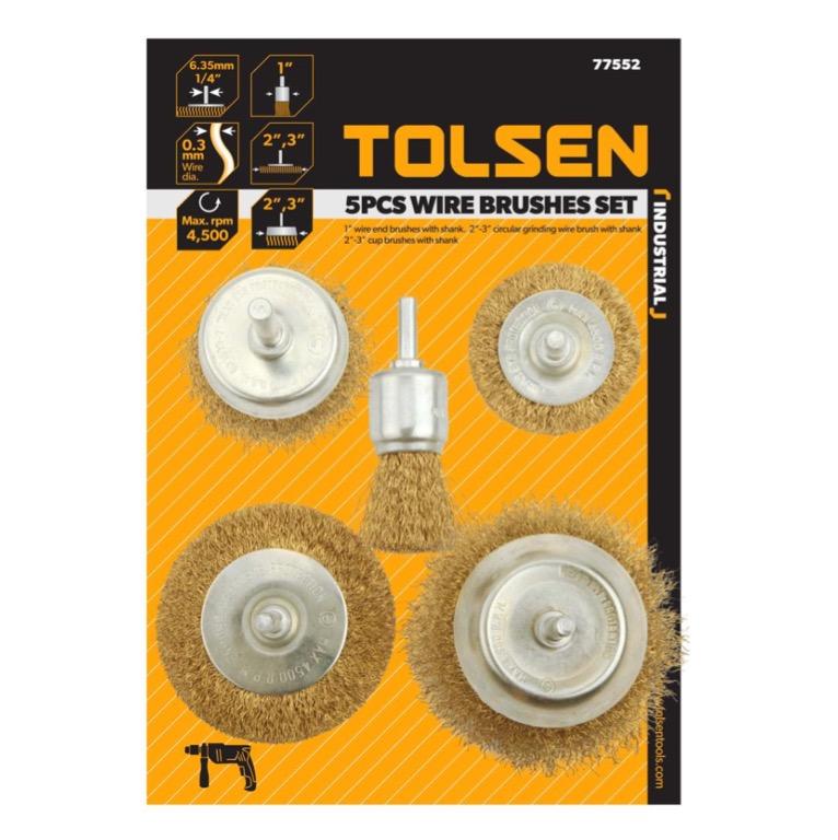 Ensemble de 5 brosses 1/4 TOLSEN - sosoutils