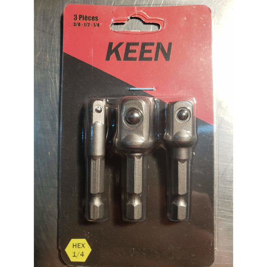 Adaptateur Hex à douilles 1/4-1/2-3/8 KEEN - sosoutils