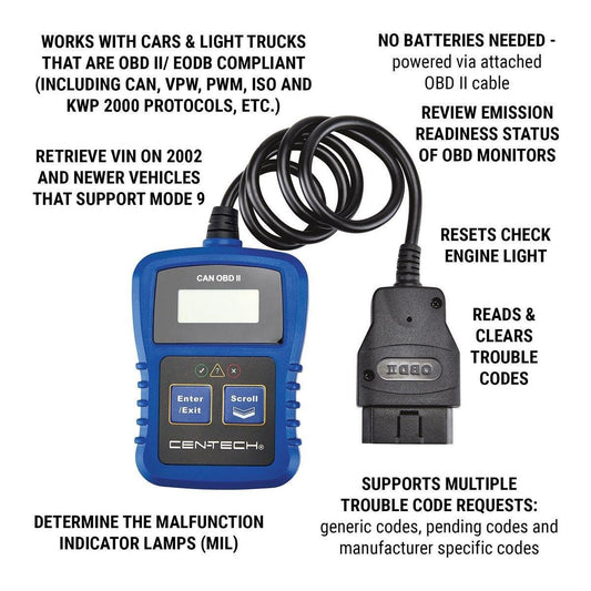 Lecteur De Code OBD II CEN-TECH - sosoutils