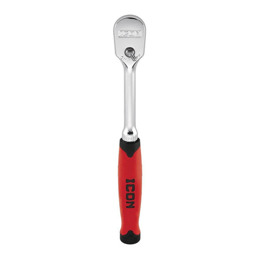Clé à cliquet professionnelle à profil bas 3/8 Po 90 dents avec poignée confort ICON - sosoutils