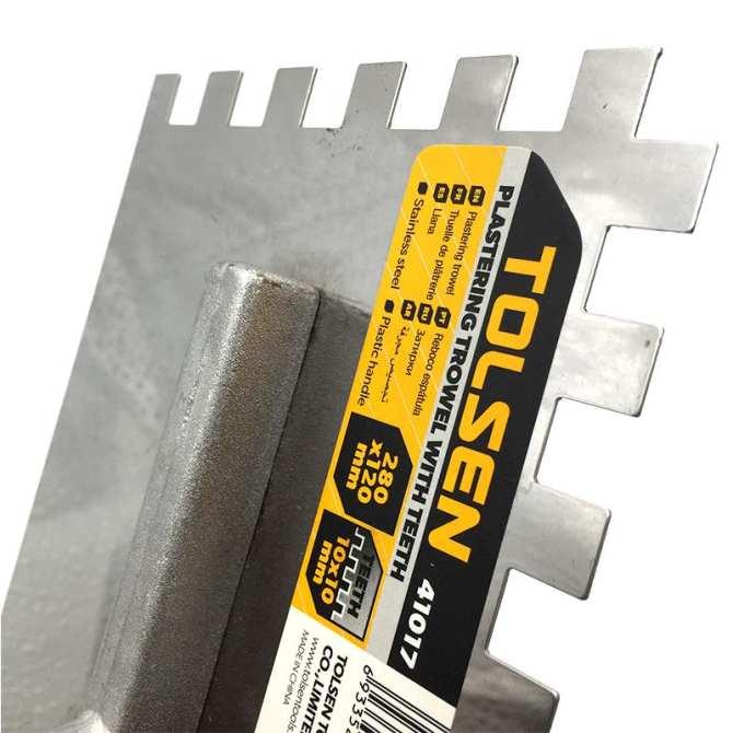 Truelle à plâtre avec dents en acier inoxydable TOLSEN - sosoutils