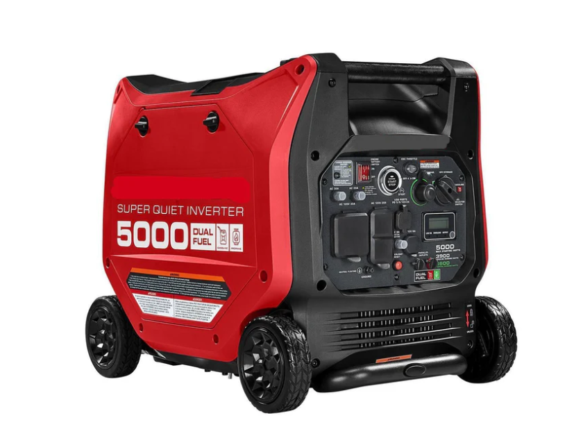 Génératrice onduleur 5000W "Dual Fuel" (essence/propane) – Puissance flexible et silencieuse