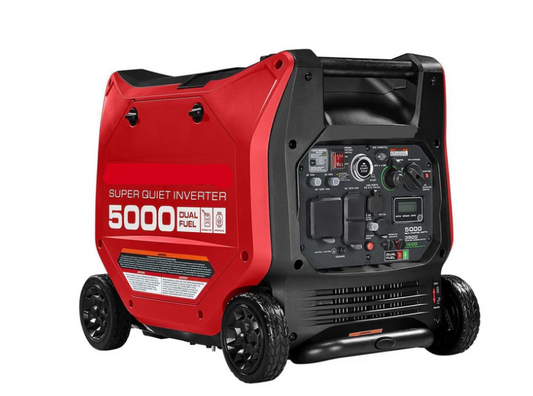 Génératrice onduleur 5000W "Dual Fuel" (essence/propane) – Puissance flexible et silencieuse