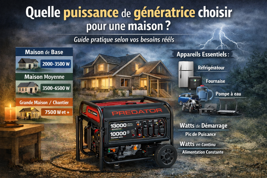 Quelle puissance de génératrice choisir pour une maison