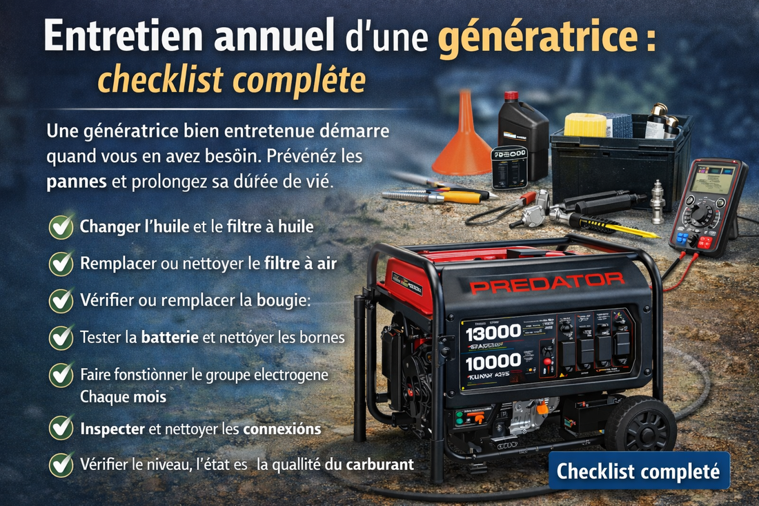 Entretien annuel d’une génératrice: Checklist complète