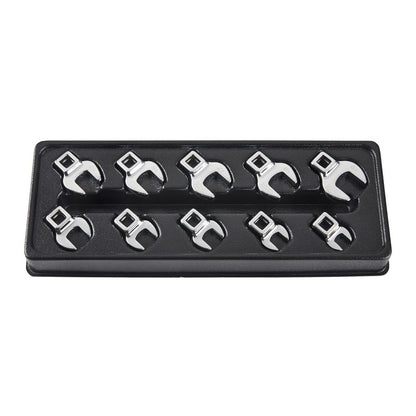 ICON 10 Piece 3/8" Drive Metric Professional Open End Crowfoot Wrench Set