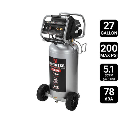 Compresseur d'air professionnel sans huile, 27 Gallons, 200 Lbs FORTRESS