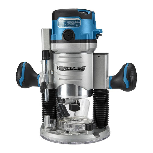 Défonceuse  12 A à vitesse variable avec base fixe et kit de base plongeante - HERCULES