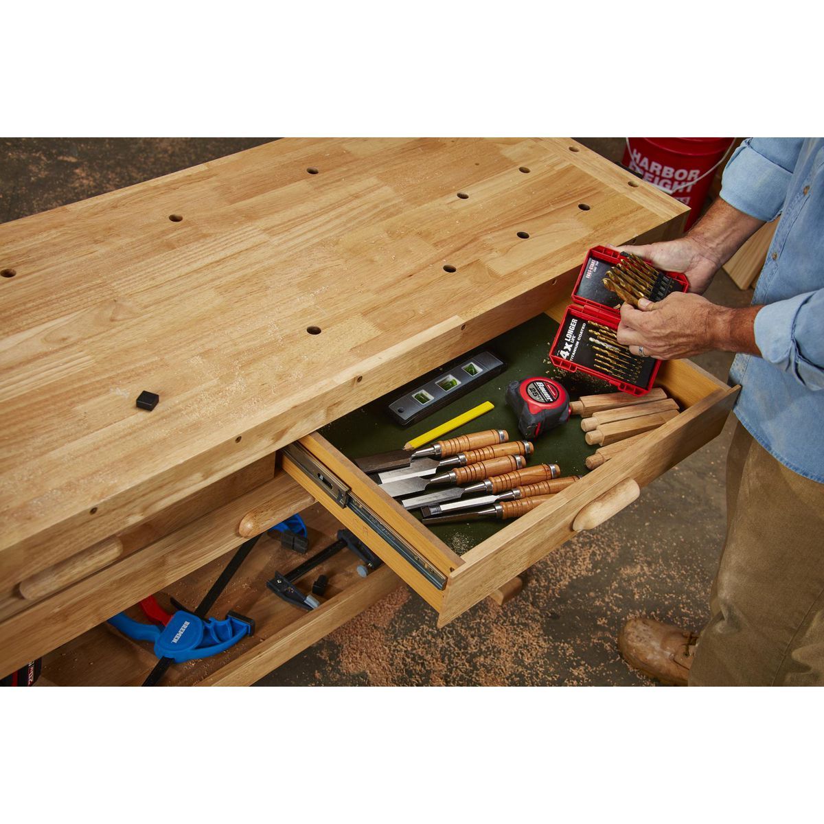 YUKON 60" 3Drawer Hardwood Workbench sosoutils