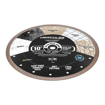 Lame diamantée professionnelle à jante continue 10 po avec jante en maille -  HERCULES