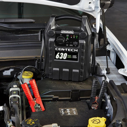 CEN-TECH Portable Car Battery Jump Starter 630 Peak Amps and Power Supply