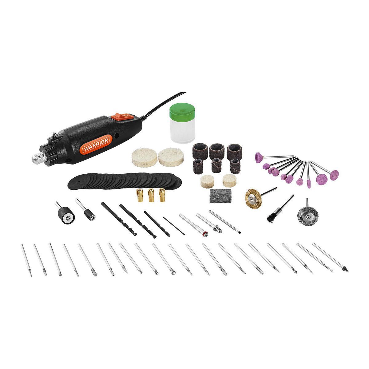 Kit d'outils rotatifs 0,7 A, 80 pièces WARRIOR - sosoutils