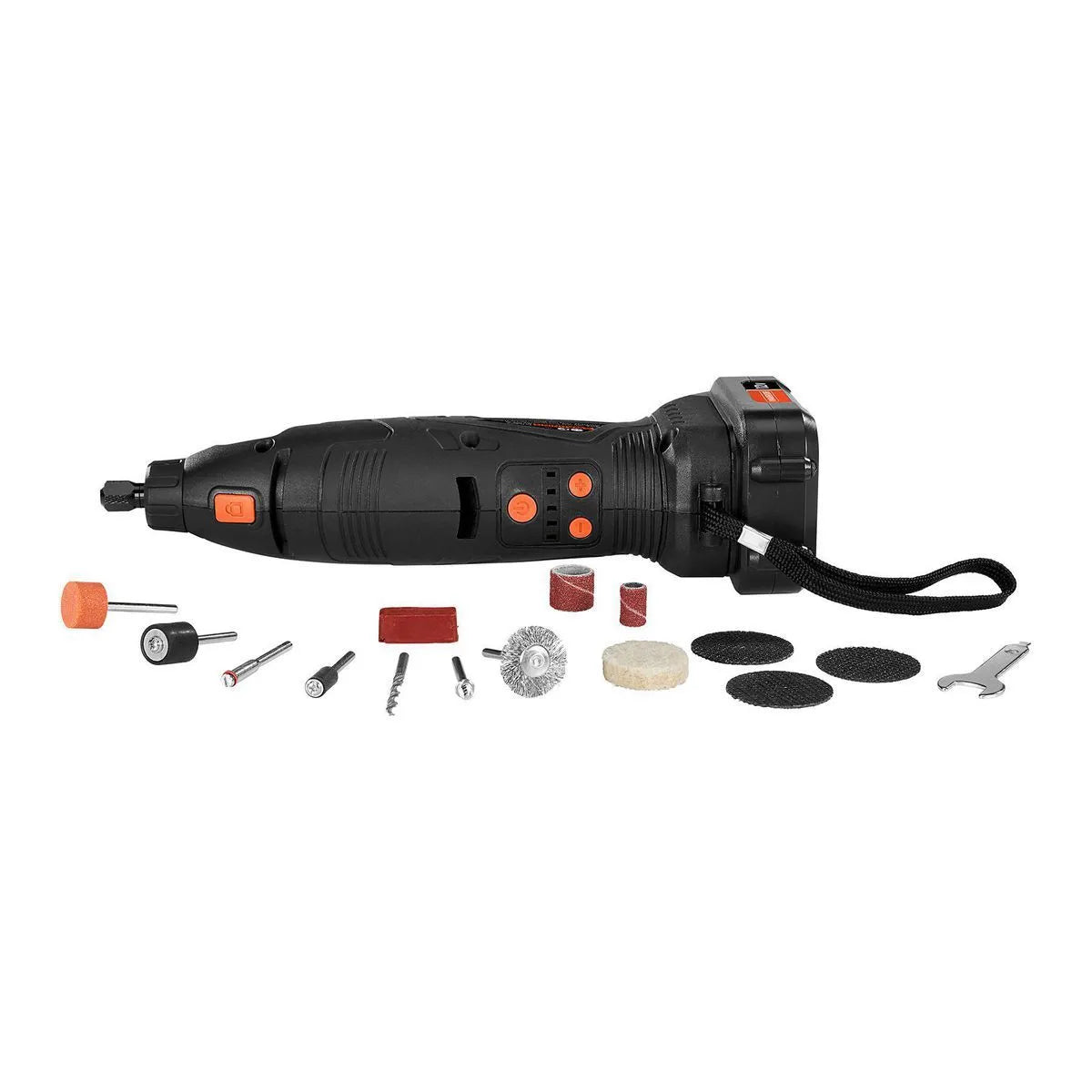 Kit d'outils rotatifs sans fil 12 V avec 19 accessoires, batterie et chargeur - WARRIOR