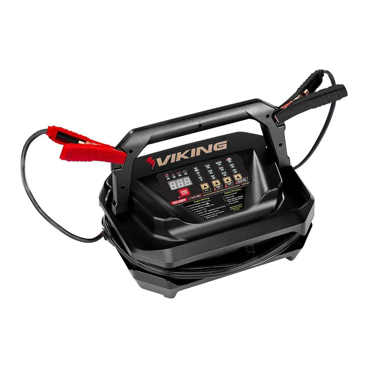 Chargeur de batterie 125 A, 6/12 V, testeur de démarreur et d'alternateur - VIKING