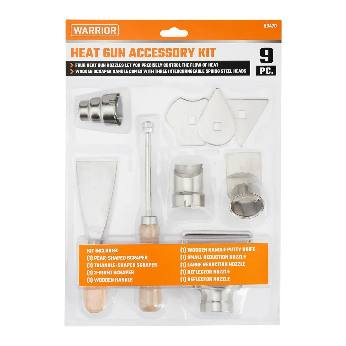 Kit d'accessoires pour pistolet thermique, 9 pièces - WARRIOR