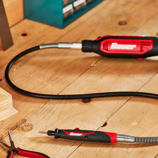 Kit d'outil rotatif à vitesse variable  1,6 A avec arbre flexible, 21 pièces - BAUER